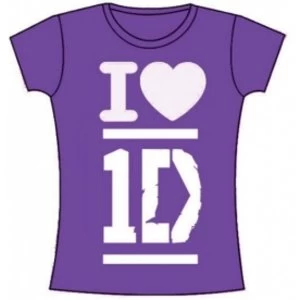 Image of One Direction I Love Skinny Purple TS: Large