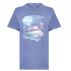 Image of Daisy Street Daisy Street Lou's Diner Tee Womens - Blue