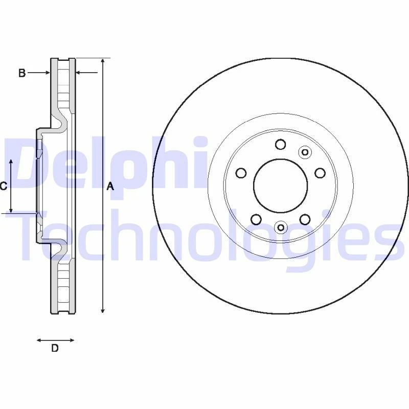 Image of DELPHI Brake disc DELPHI BG4716C