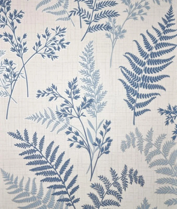 Image of Fine Decor Fd43767 Fern Luxury Textured Vinyl Wallpaper, Blue