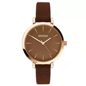 Image of Sekonda Ladies Sekonda Base metal 40299 - Rose Gold and Brown