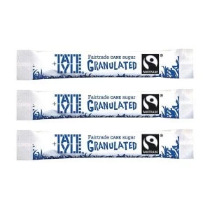 image of Tate Lyle Fairtrade Granulated Cane White Sugar Sticks Pack of 1000