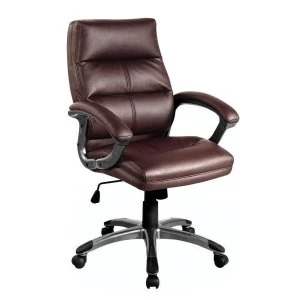 Image of Eliza Tinsley Medium-Back Leather-Effect Executive Armchair - Burgundy