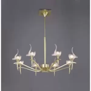 Image of Viena round telescopic suspension 8 G9 bulbs, polished brass