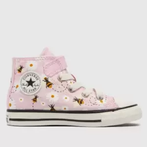 image of Converse Pale Pink Hi 1v Bee Yourself Girls Toddler Trainers