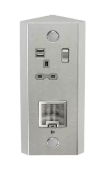 image of Knightsbridge 13A 1G Vertical Switched Socket with Dual USB Charger (2.4A) and 3W RMS Bluetooth Speaker - SKR0013