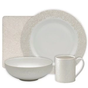 image of Denby Monsoon Lucille Gold 16 Piece Entertaining Set