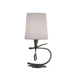 Image of Mara Table Lamp 1 Light E14 Small, Antique Brass With Ivory White Shade