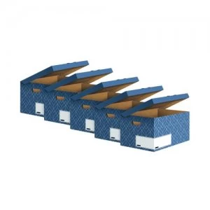 image of Bankers Box Decor Flip Top Box Blue Pack of 5 4484101