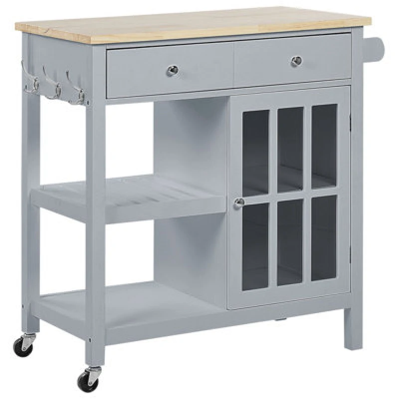 Image of Beliani Kitchen Trolley Genoa Grey