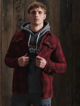 Image of Superdry Miller Flannel Shirt - Red , Red Size M Men
