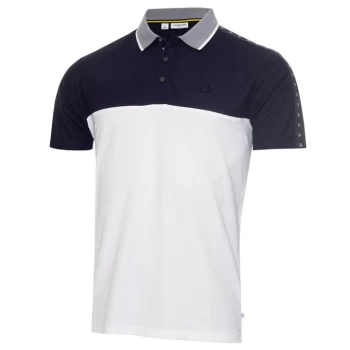 image of Calvin Klein Golf Polo Shirt - White/Navy