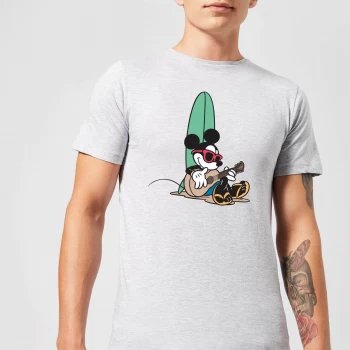 Image of Disney Mickey Mouse Surf And Chill Mens T-Shirt - Grey - XS - Grey