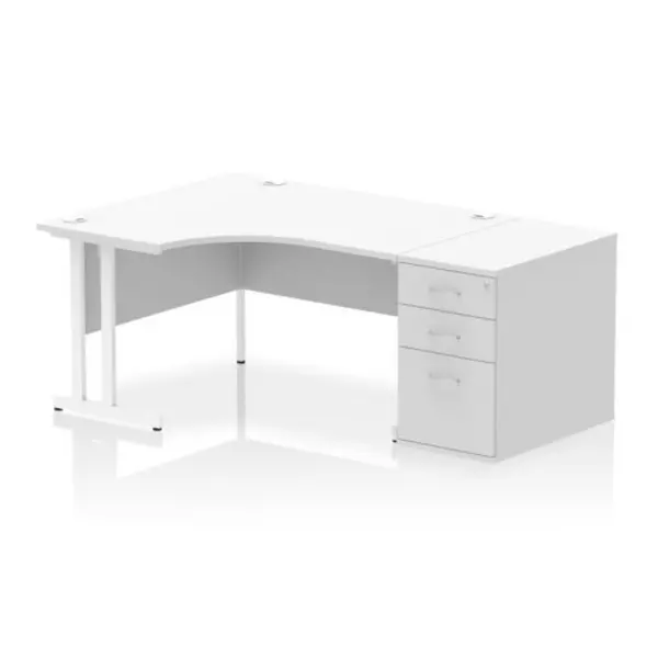 Image of Dynamic Office Solutions Impulse 1400mm Cantilever Left Crescent Desk Workstation I004274
