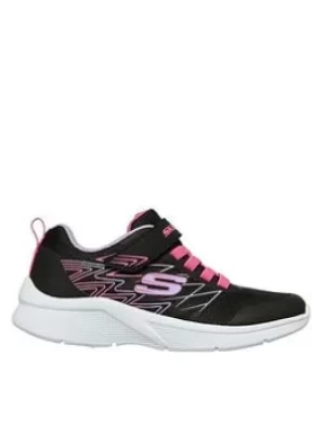 Image of Skechers Girls Microspec Bold Delight Trainers, Black/Pink, Size 13 Younger