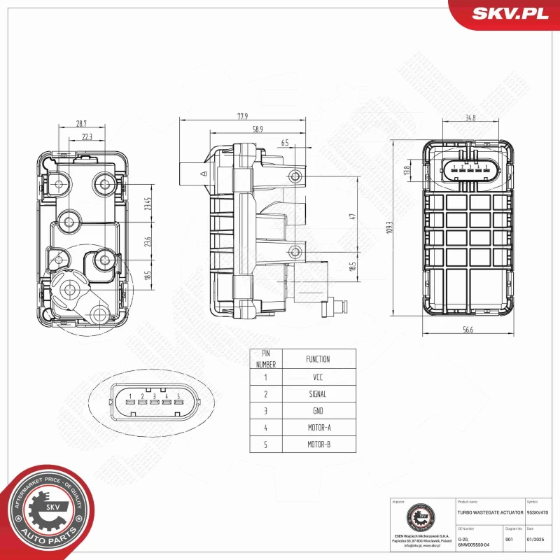 Image of ESEN SKV Actuator, turbocharger ESEN SKV 95SKV470