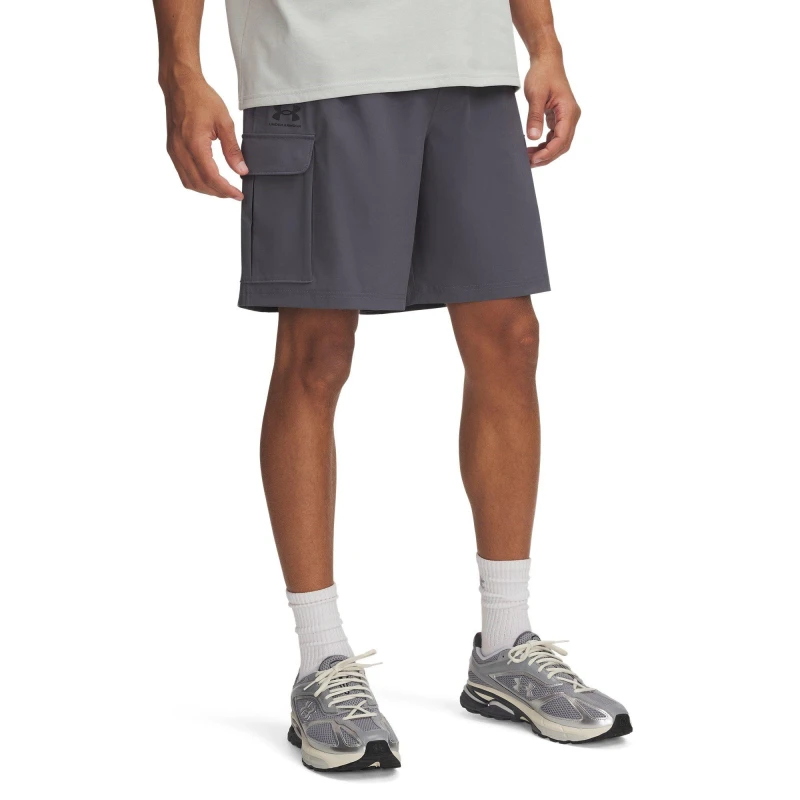 Image of Under Armour Mens Vibe Woven Cargo Shorts C Rock/Black male XL