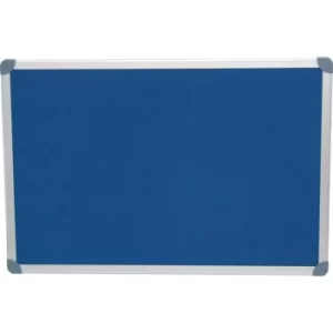 Image of Executive Felt Notice Board 900X600MM Blue/Aluminium Trim