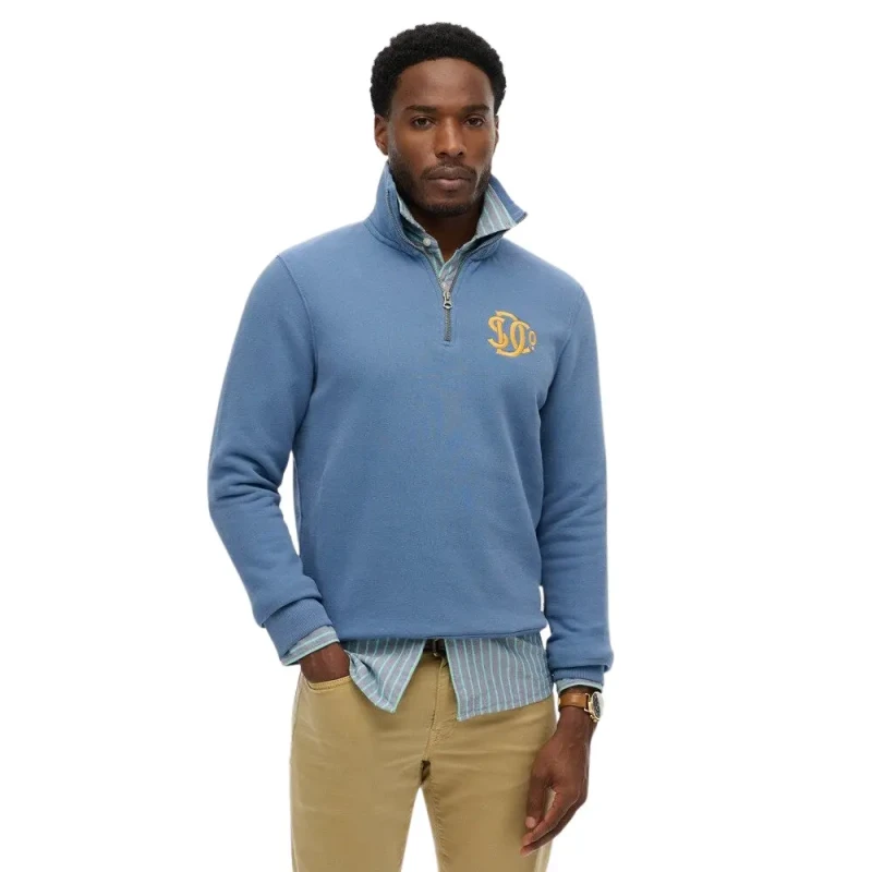 Image of Superdry Neon Half Zip Sweatshirt, Light Blue, Size S, Men Light Blue WYE3Z Male S