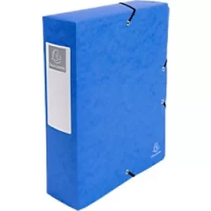 Image of Exacompta Filing Box 50832E A4+ Blue Mottled Pressboard 25 x 33cm Pack of 6