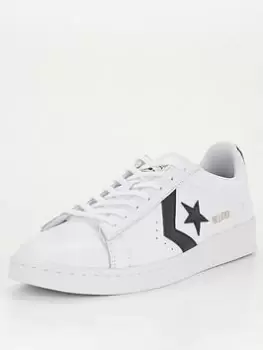 image of Converse Pro Leather Colour Block Ox Trainer - White/Black, Size 6, Men