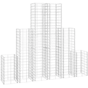 Image of 6 Piece Gabion Set Galvanised Wire vidaXL - Silver