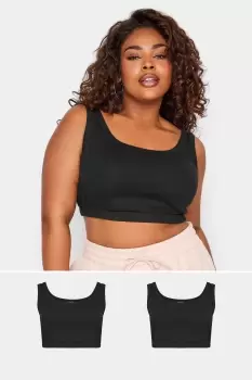 image of 2 Pack Ribbed Crop Tops