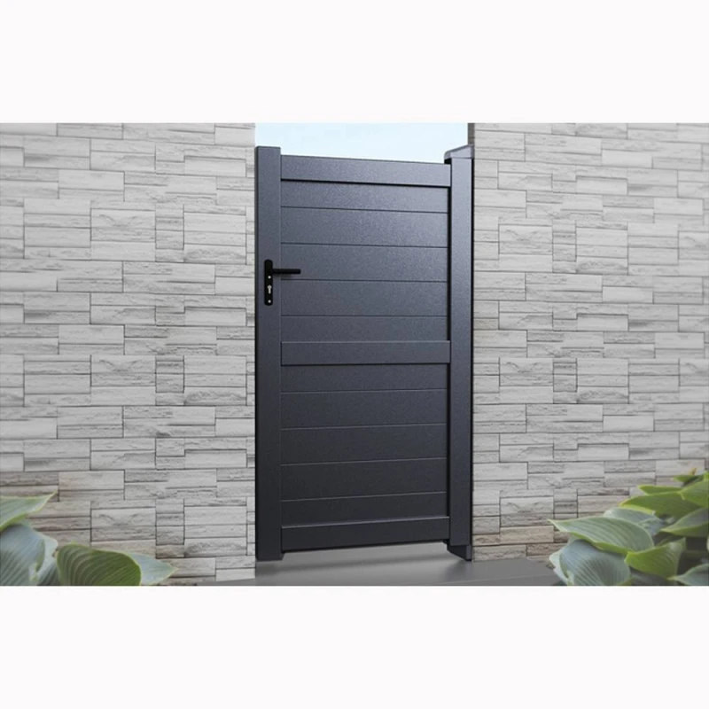 Image of Ready Made Gates Pedestrian Gate 900x1600mm Grey - Horizontal Solid Infill & Flat Top Grey Unisex