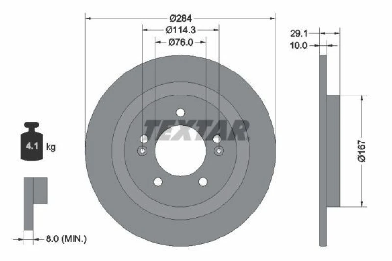 Image of Brake disc TEXTAR 92352503