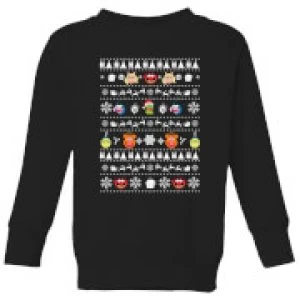 Image of Muppets Pattern Kids Christmas Sweatshirt - Black - 11-12 Years