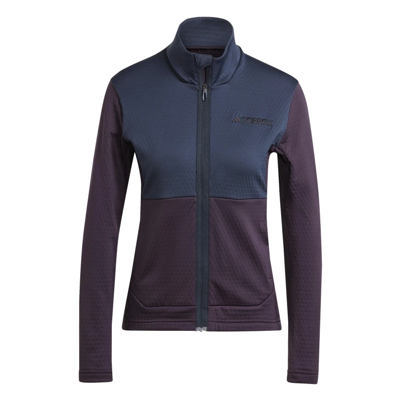 Image of adidas Terrex Multi Light Fleece Full-Zip Jacket Womens Aurora Black female 10 (S)