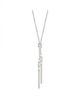 image of Mood Silver Mesh Knot Tassel Necklace