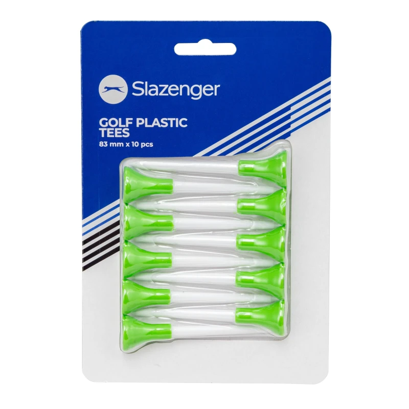 Image of Slazenger Plastic Tees 61 83mm 10pcs in pack - Green Green One Size