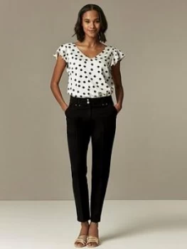 Image of Wallis Black Tapered Trouser, Black, Size 10, Women