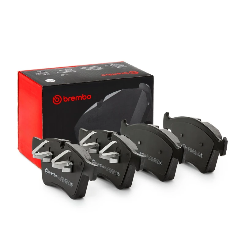 Image of BREMBO P 50 115 Brake pad set PRIME LINE prepared for wear warning indicator, with accessories, with anti-squeak plate Brake Pad Set,disc brake (402)