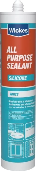 image of Wickes All Purpose Silicone Sealant - White 310ml