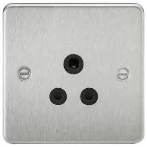Image of KnightsBridge Flat Plate 5A unswitched socket - brushed chrome with Black insert