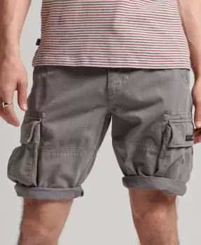 image of Superdry Mens Organic Cotton Vintage Core Cargo Heavy Shorts Grey / Naval Grey - Size: 30