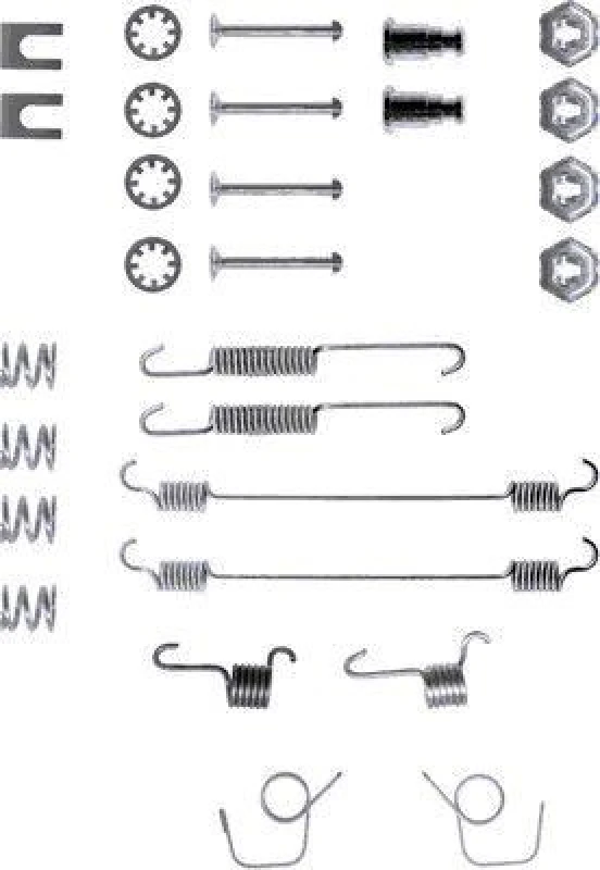 Image of HELLA Brake shoe fitting kit HELLA 8DZ 355 200-021
