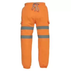 Image of Yoko Adults Unisex Hi Vis Jogging Pants (2XL) (Hi Vis Orange)