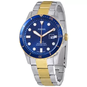 Image of Fossil Mens Fb-01 Three-Hand Date Two-Tone Stainless Steel Watch - Gold / Silver