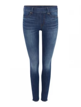 image of True Religion Jennie Runway Denim Leggings In Hardwired Denim Dark Wash