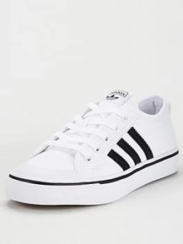 Image of adidas Originals NIZZA Junior Trainers - White, Ftwr White, Size 3