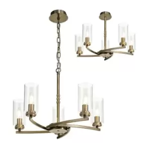 Image of Luminosa Lighting - Ceiling Pendant, Semi Ceiling, 5 x E14, Antique Brass