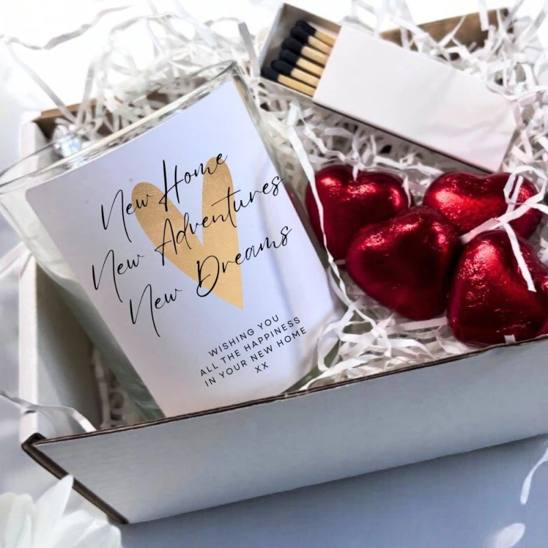 Image of Aye Do Gold Heart New Home Candle Gift Set 1074-CNDST White unisex One Size