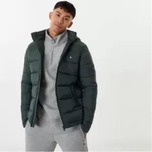 image of Jack Wills Kershaw Hooded Puffer Jacket - Green