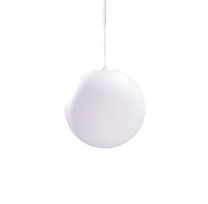 Image of Globe Ceiling Pendant 1 Light E27 Medium Outdoor IP44, Opal White