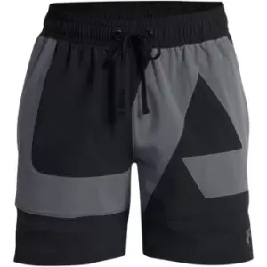 image of Under Armour Baseline Woven 7'' Short, Black / Pitch Gray / Pitch Gray, Male, Basketball Shorts, 1370224-002