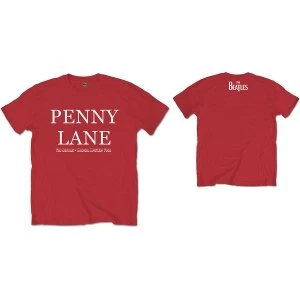 Image of The Beatles - Penny Lane Unisex Large T-Shirt - Red
