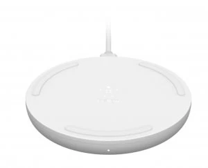 Image of Belkin 10W Qi Wireless Charger Pad with QC3 Plug - White
